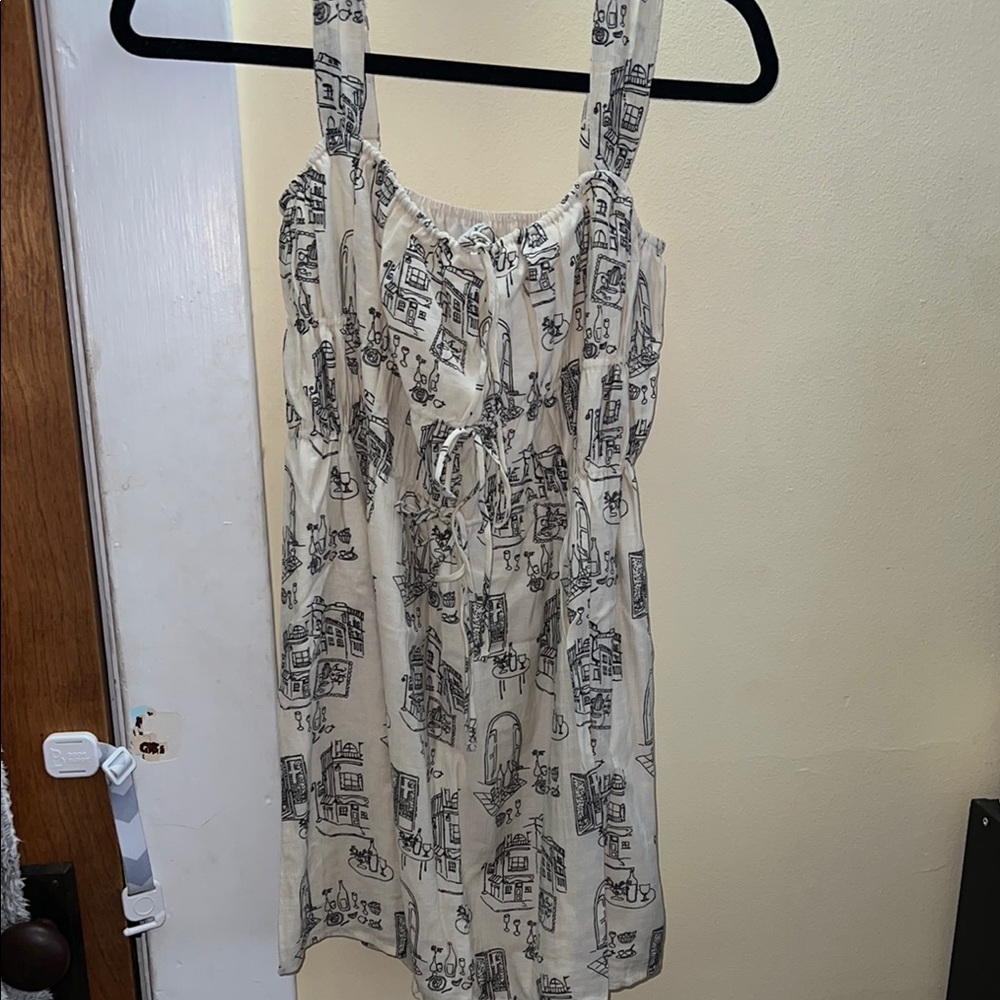 Abercrombie & fitch cream and Black Printed Dress